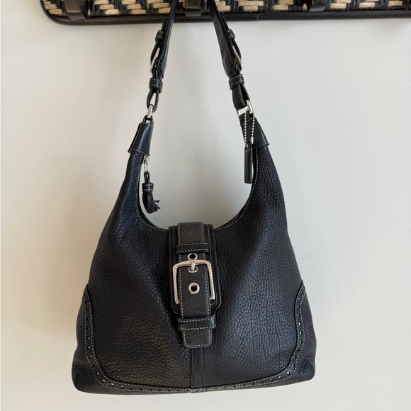 Coach Handbags - Coach Vintage Y2K Soho Buckle Hobo Bag 5054 - Black Pebbled Leather
